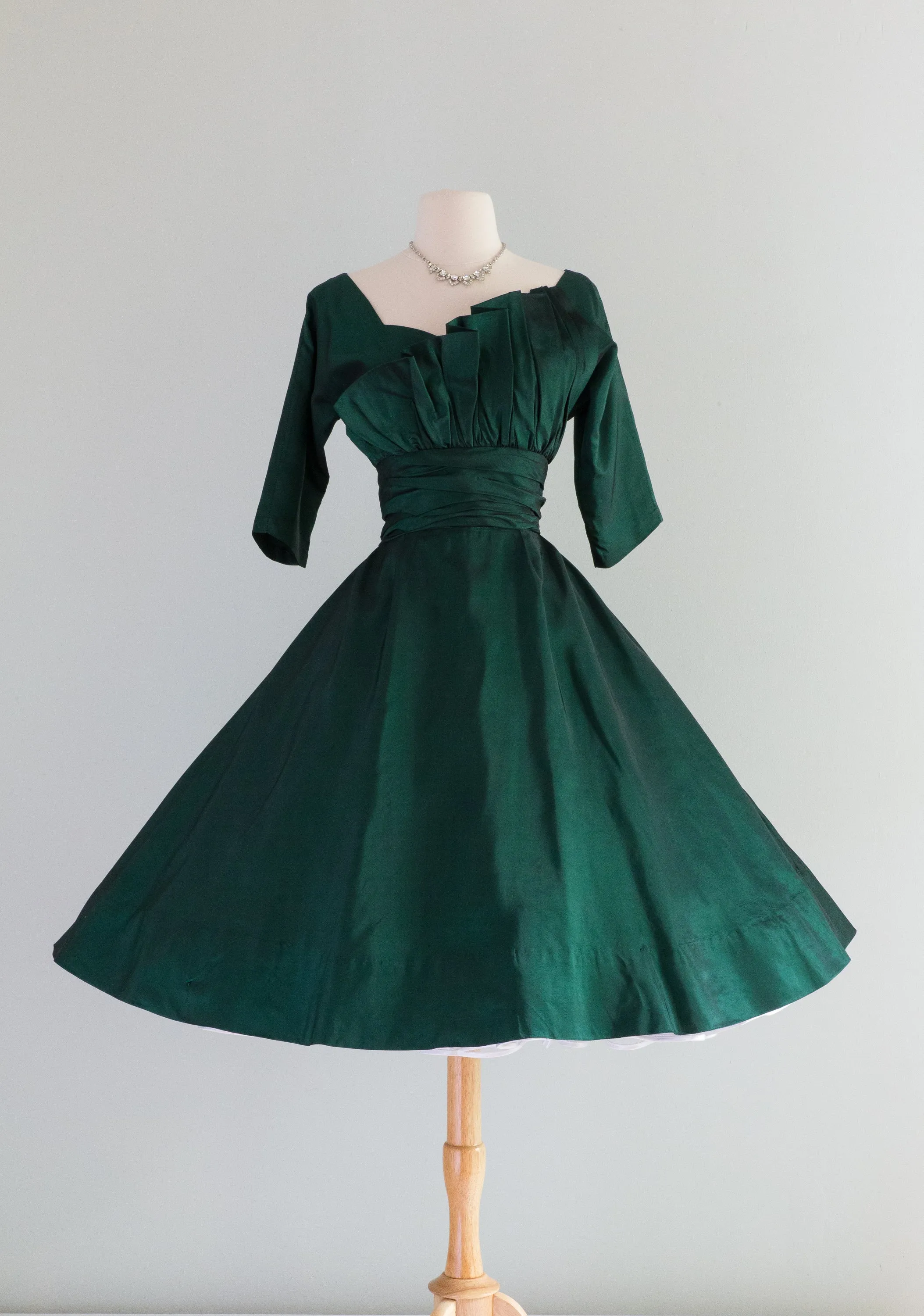 1950's Suzy Perette Emerald Green Party Dress / Small