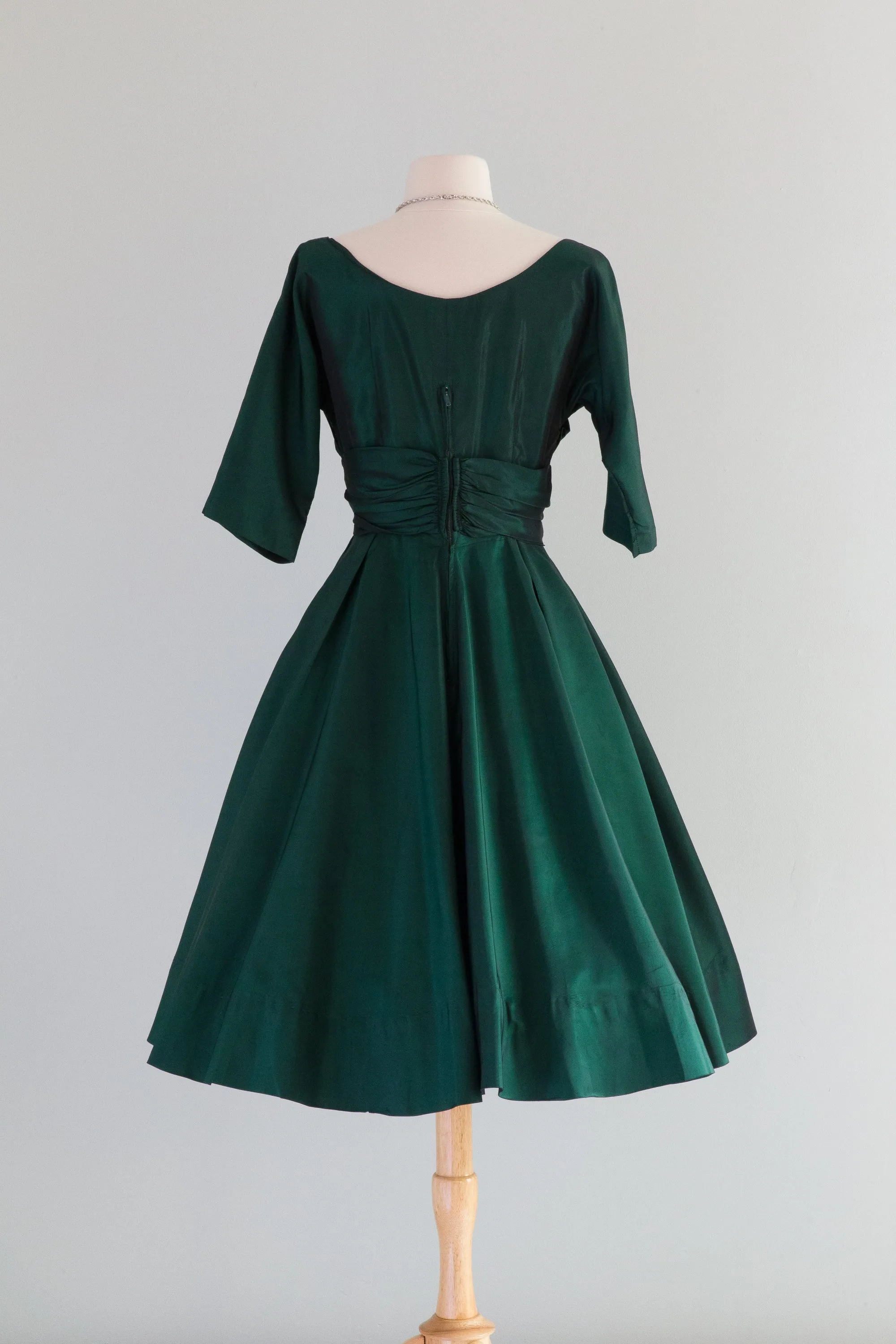 1950's Suzy Perette Emerald Green Party Dress / Small