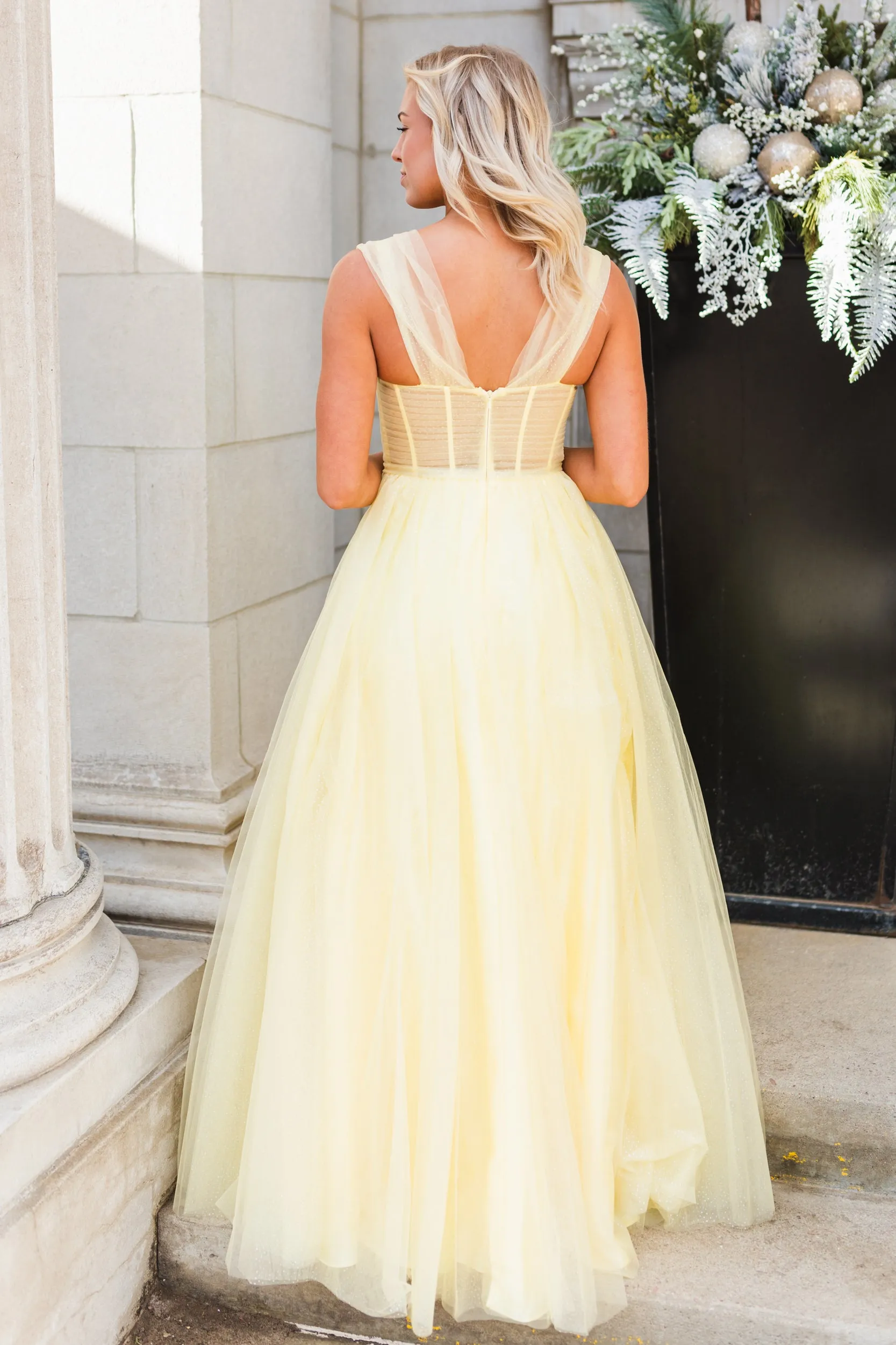 22-719 Prom Dress Yellow