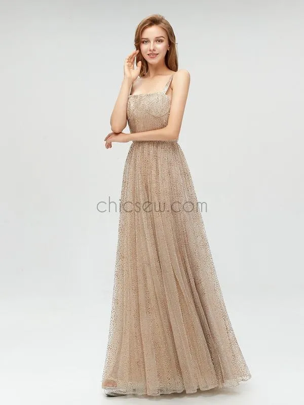 A-line Sparkle Cheap Long Prom Dress SDP1101