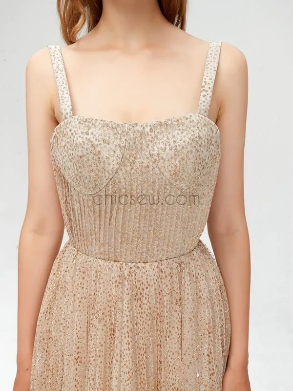 A-line Sparkle Cheap Long Prom Dress SDP1101