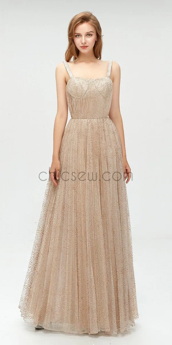 A-line Sparkle Cheap Long Prom Dress SDP1101