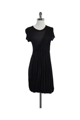 A.L.C. - Black Draped Short Sleeve Dress Sz M