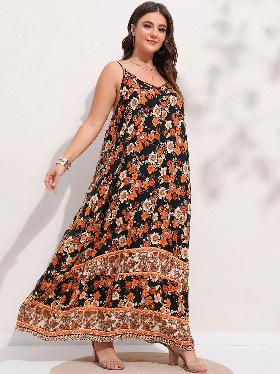 BerriesJam - 2024 V-neck Backless Elegant Large Hem Boho Long Dress