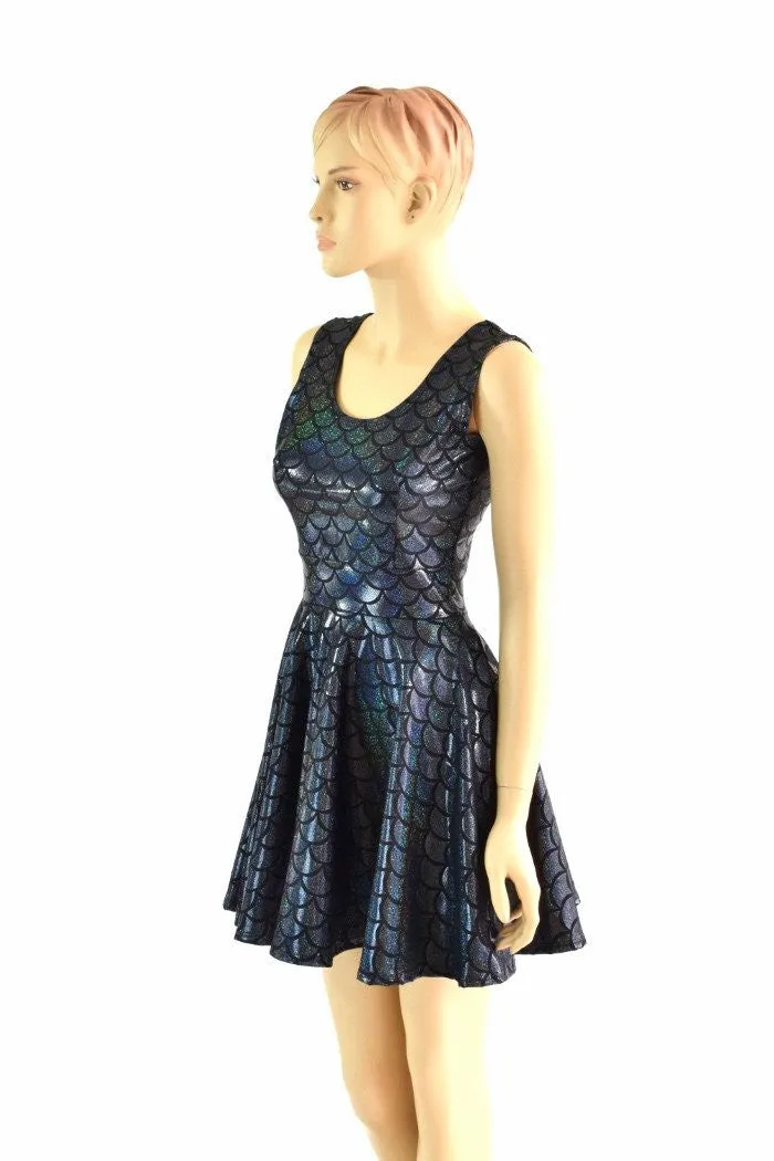 Black Mermaid Skater Dress