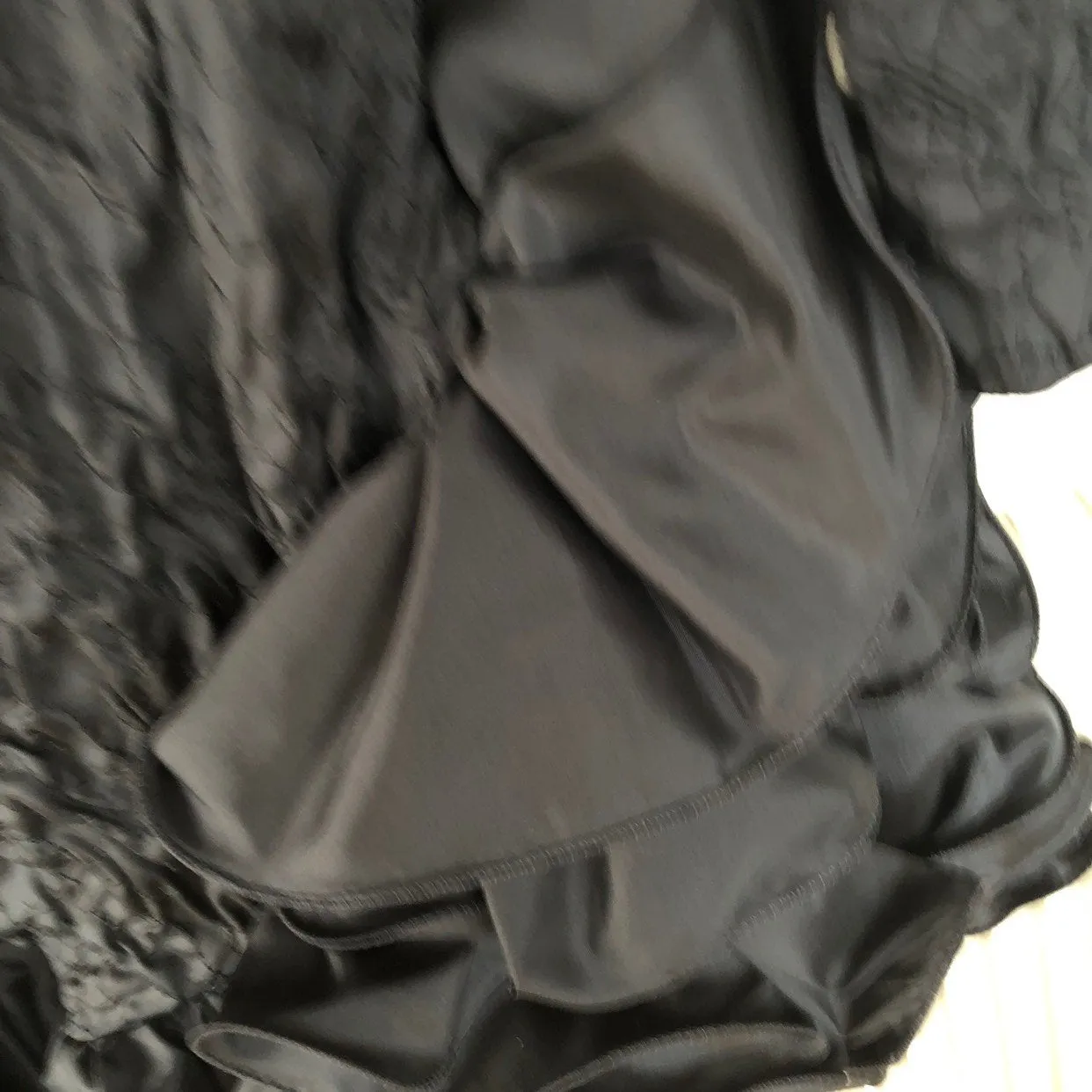 Black Ruffles Scrunch Prom Dress 80s