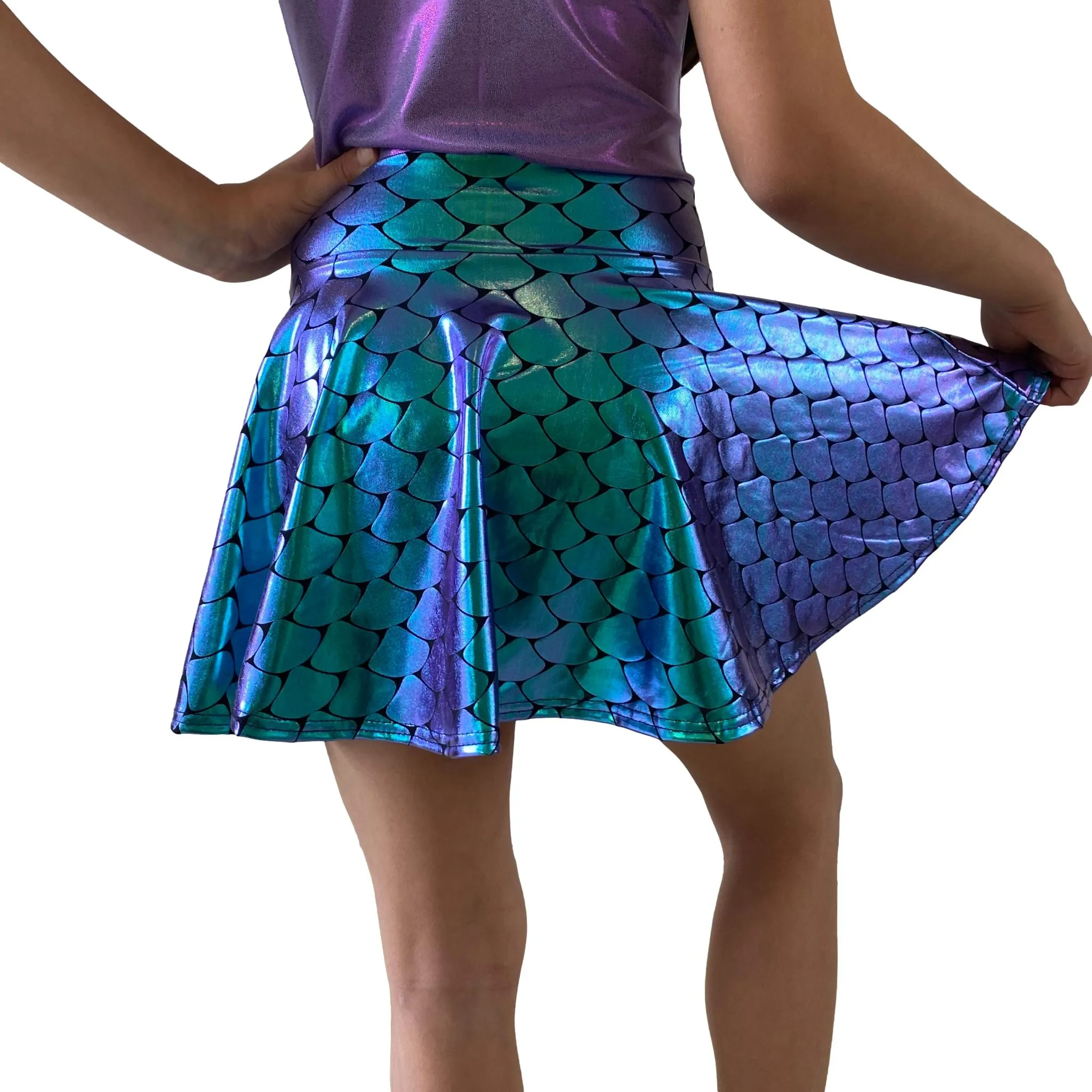 Children's Mermaid Scales Skater Skirt | Many Colors