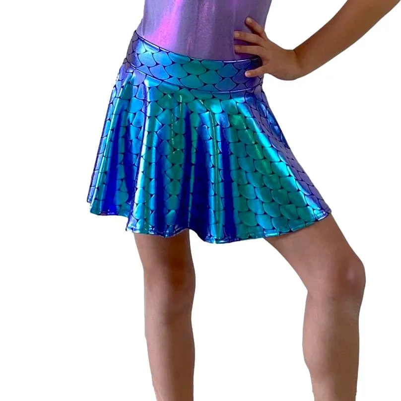 Children's Mermaid Scales Skater Skirt | Many Colors