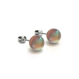 Chocolate | .925 Sterling Silver | Mermaid Glass Stud Earrings