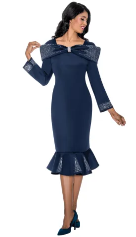 Church Dress By Nubiano 100101-Navy