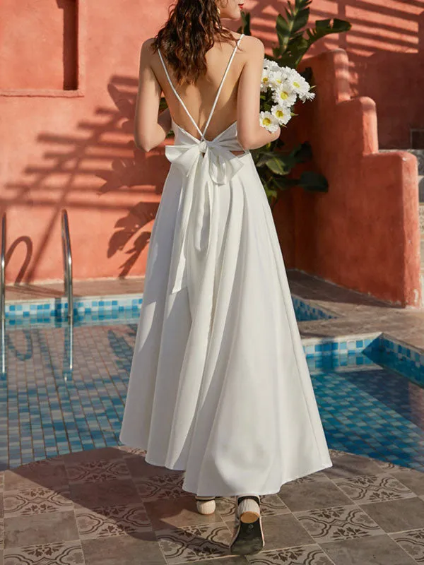 Crisscross Spaghetti Strap Backless Maxi Dress