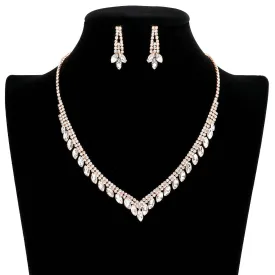 Crystal Rhinestone Pave Necklace Earring Set