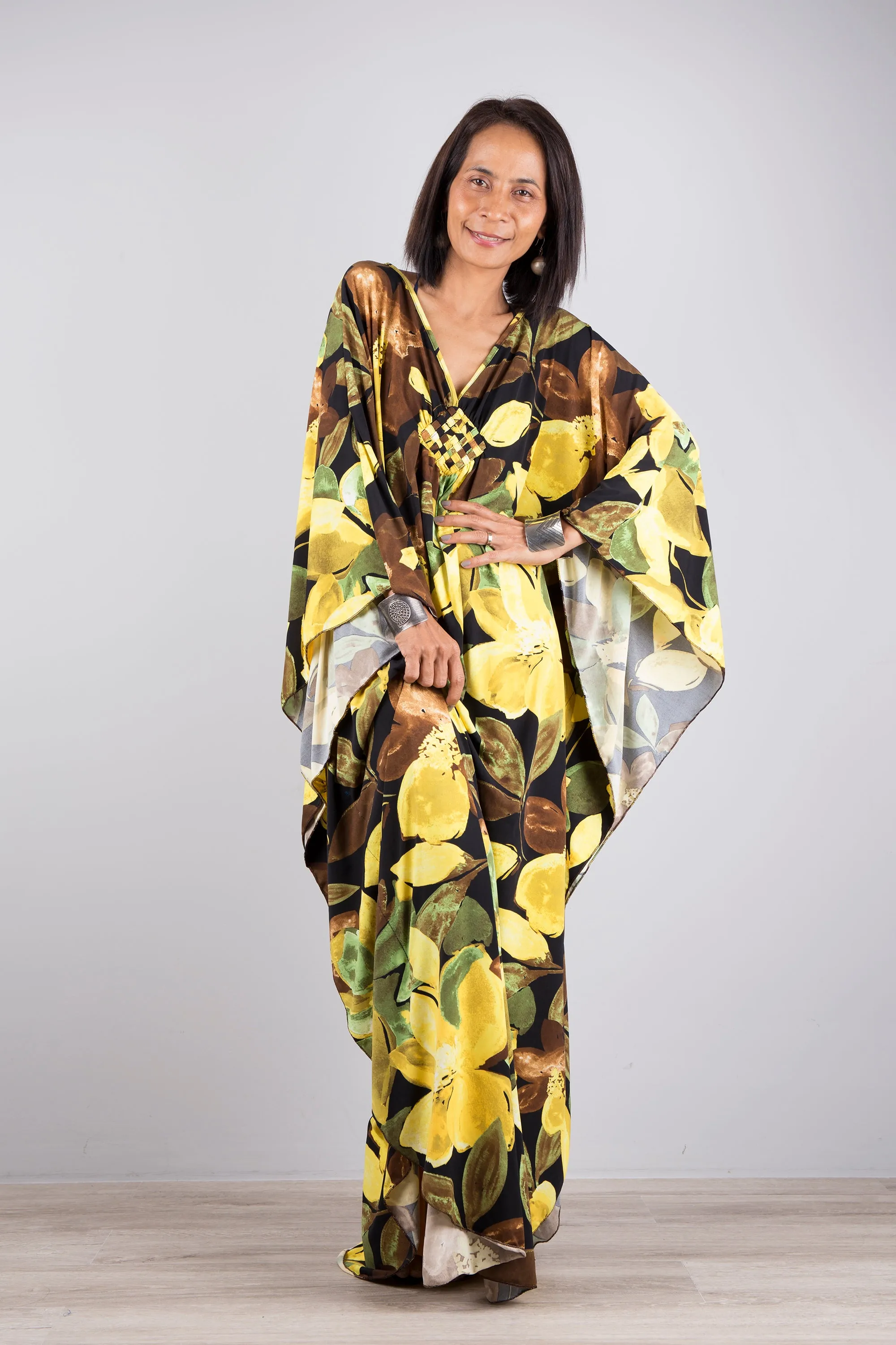 Floral Kaftan Maxi Dress