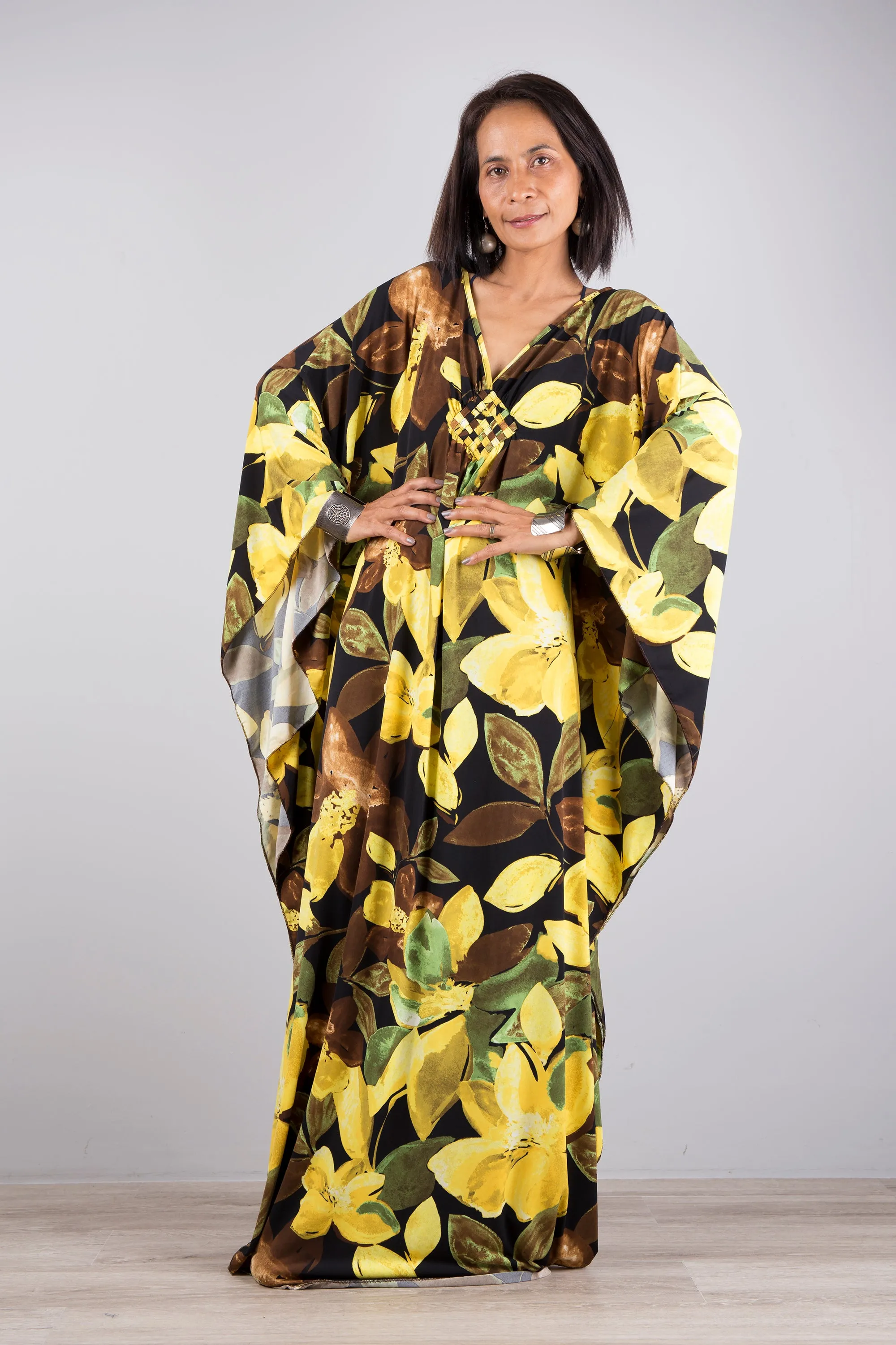 Floral Kaftan Maxi Dress