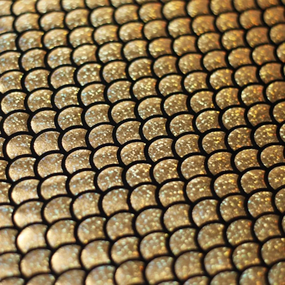 Gold Mermaid Scale Spandex Fabric