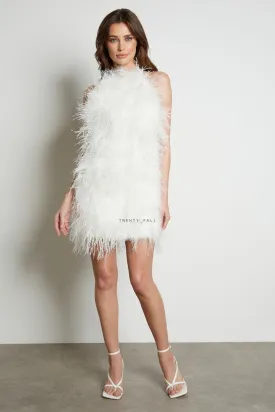 Halter Neck Feather Dress