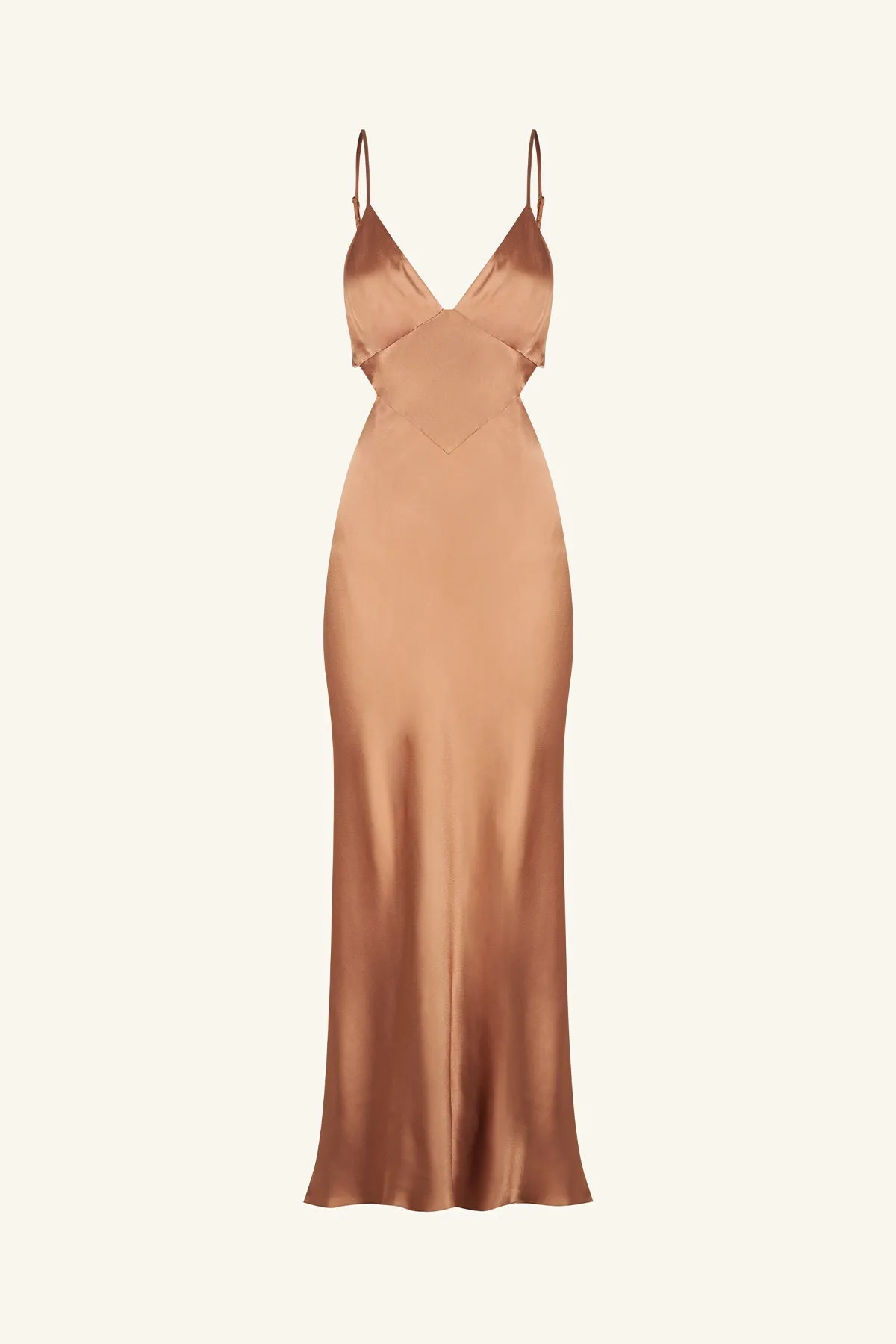 LA LUNE BACKLESS MIDI DRESS - COPPER