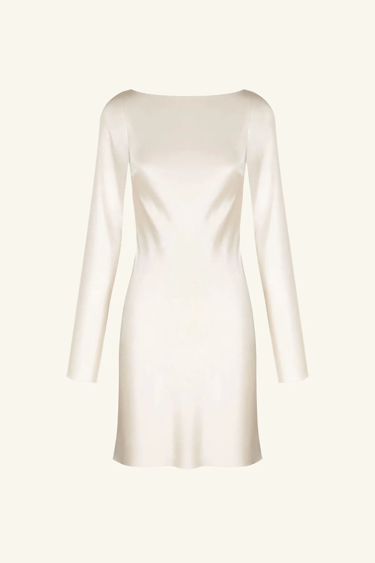 LA LUNE LONG SLEEVE BACKLESS MINI DRESS - CREAM