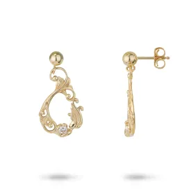 Living Heirloom Mermaid Earrings in Gold - 19mm