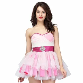 Pink Carrol Short Prom Dress