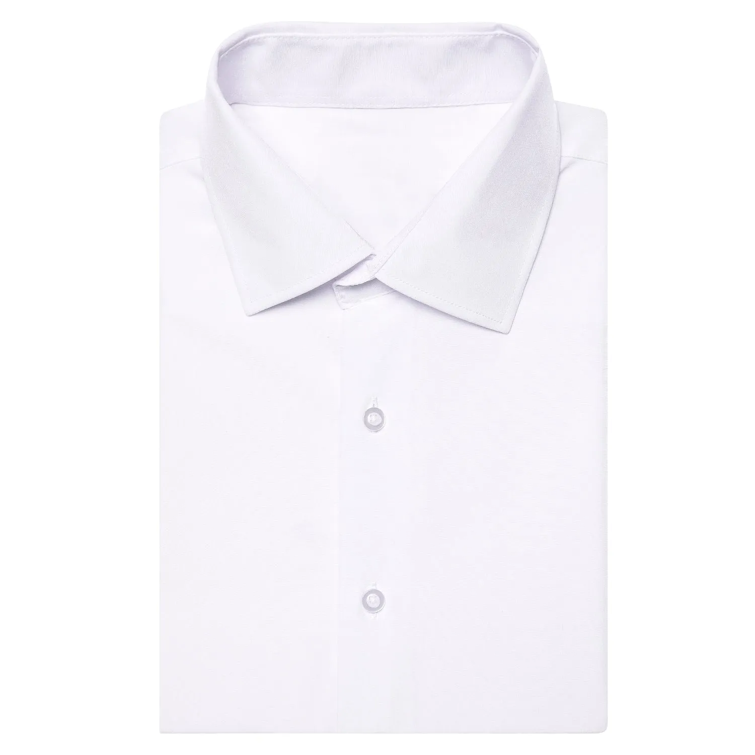 White Solid Men's Short Sleeve Shirt